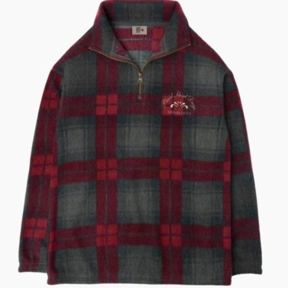 *NEW* Taylor Swift Plaid Shirt Days Fleece Quarter Zip
